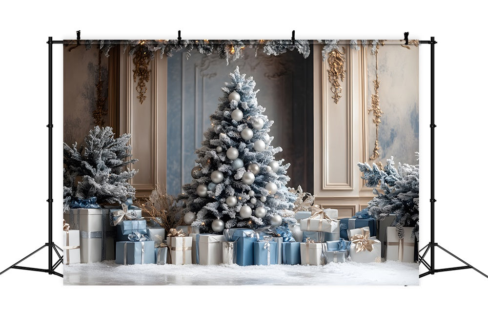 Christmas Tree Retro Wall Gift Boxes Backdrop UK RR8-51