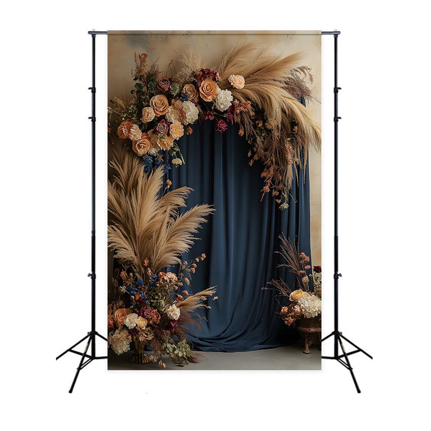 Whimsical Woven Arch Pampas Boho Backdrop UK RR8-514