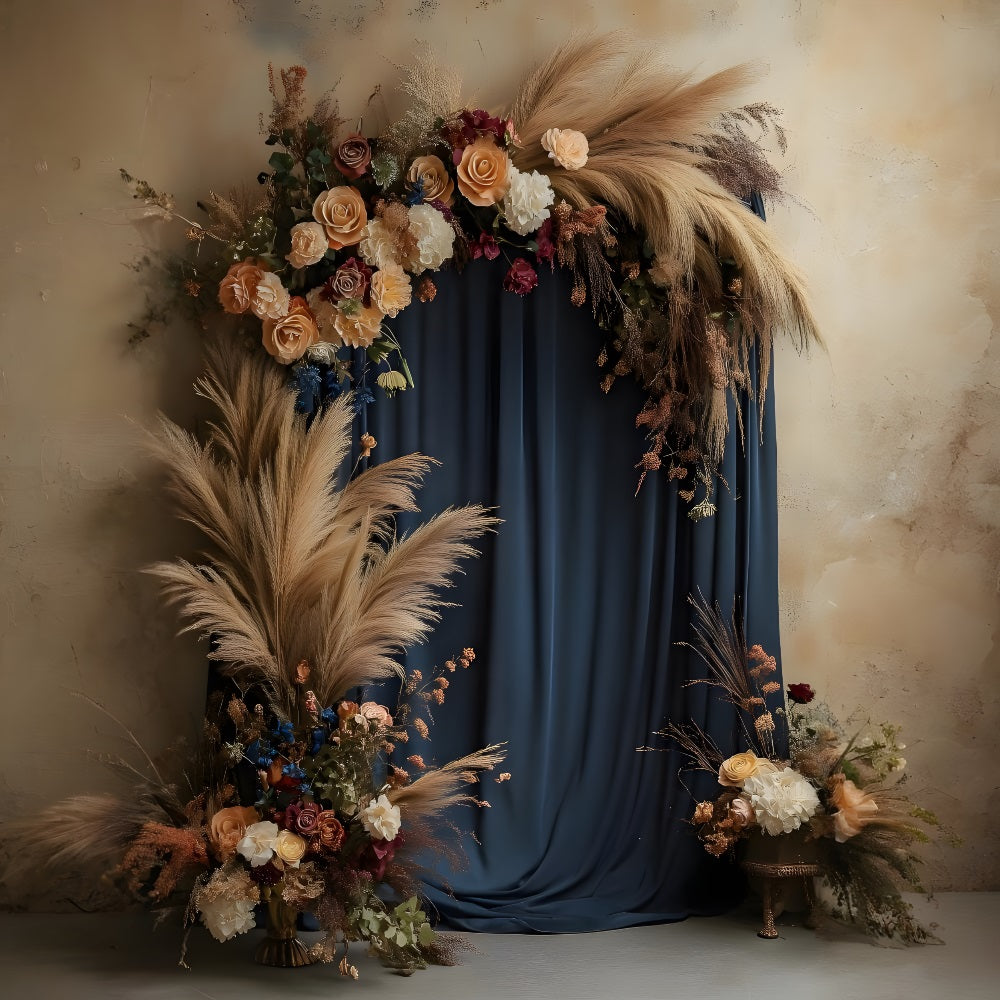 Whimsical Woven Arch Pampas Boho Backdrop UK RR8-514