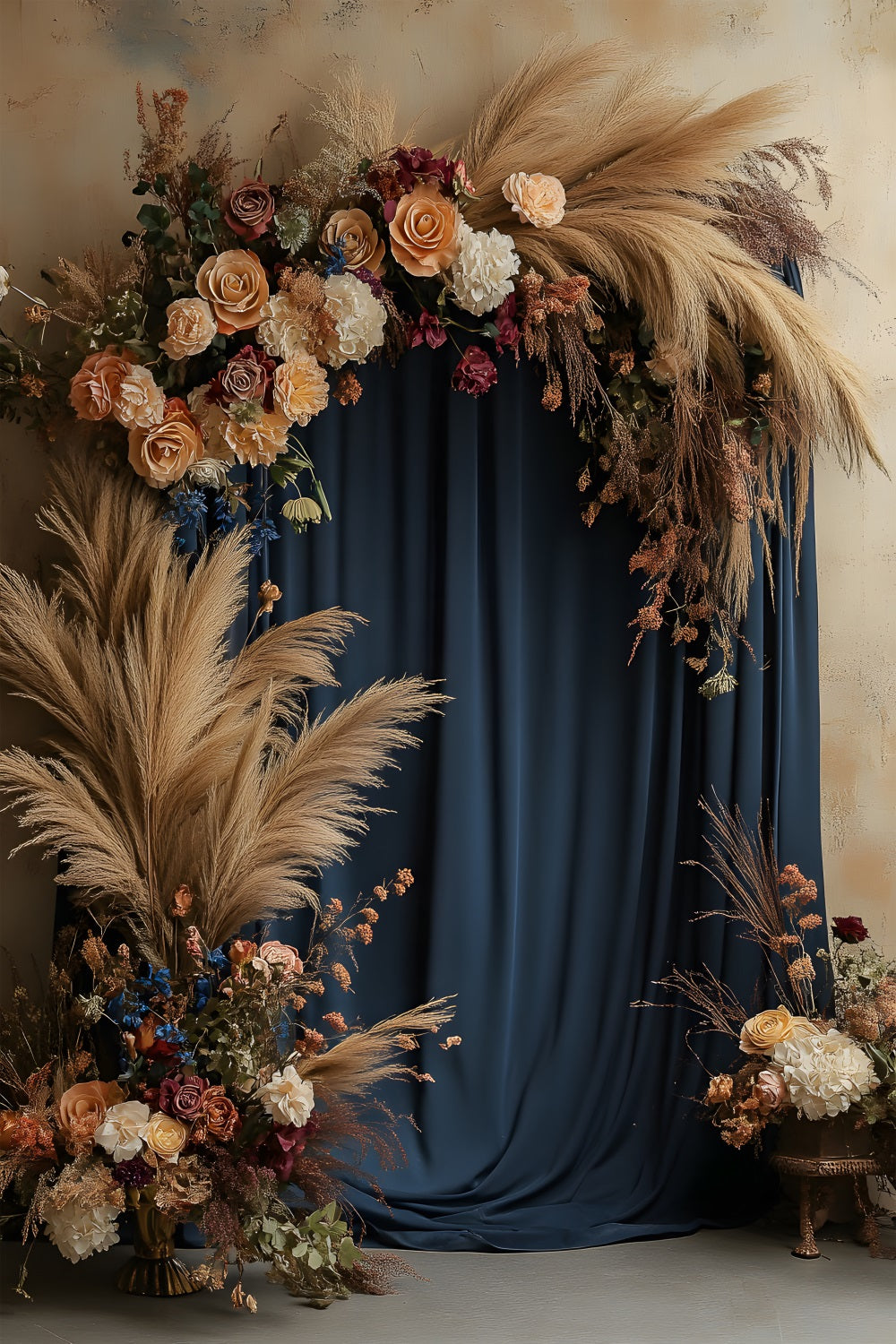 Whimsical Woven Arch Pampas Boho Backdrop UK RR8-514