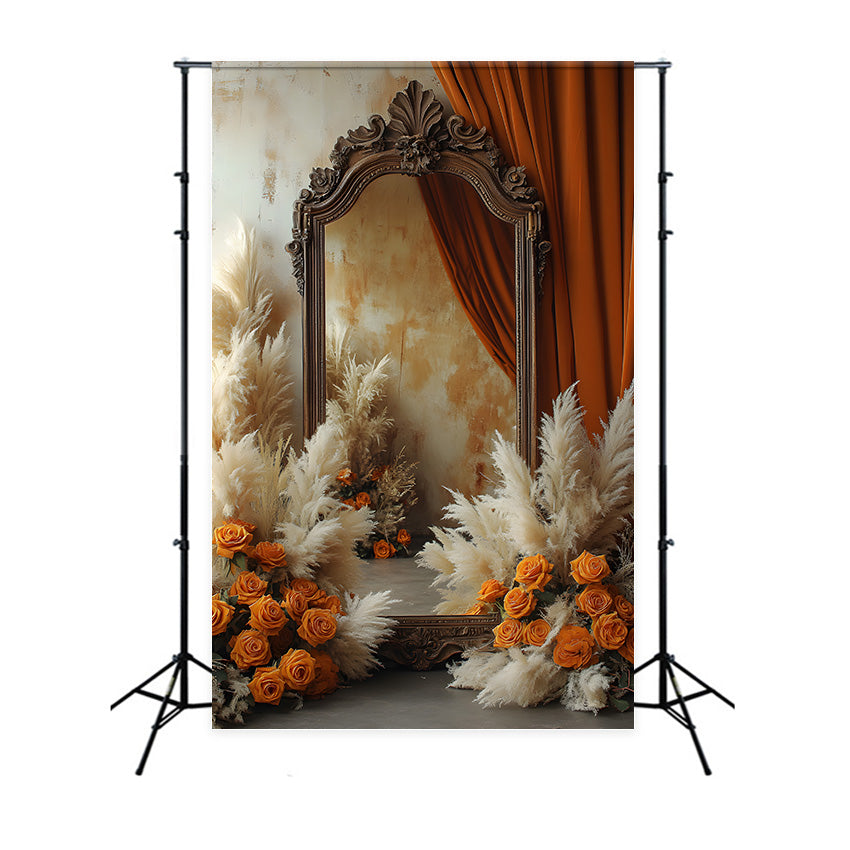 Elegant Textured Floral Arch Boho Backdrop UK RR8-516