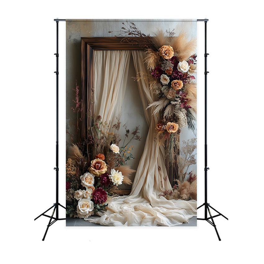 Lush Bohemian Flora Wooden Frame Backdrop UK RR8-520