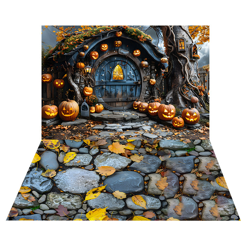 Halloween Enchanted Doorway Backdrop+Stone Floor Backdrop UK RR8-528