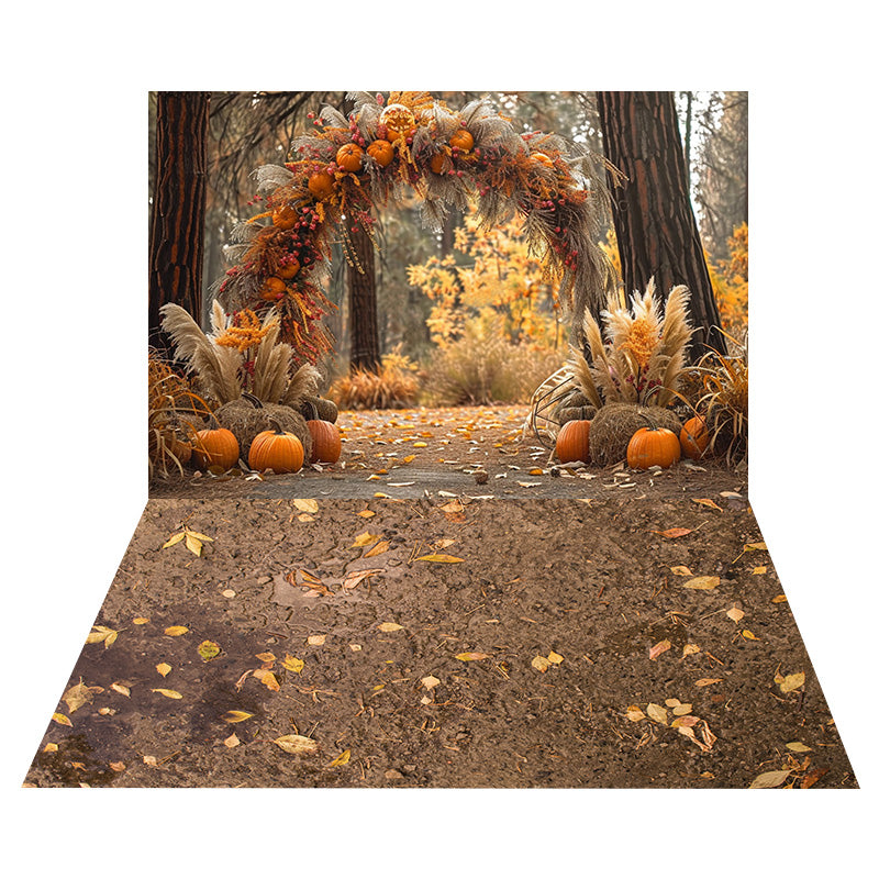 Autumn Forest Dried Reed Backdrop+Leaves Dirt Floor Backdrop UK RR8-533