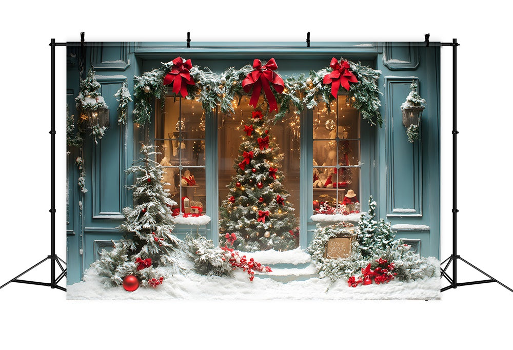 Christmas Tree Wreath Shop Window Backdrop UK RR8-57