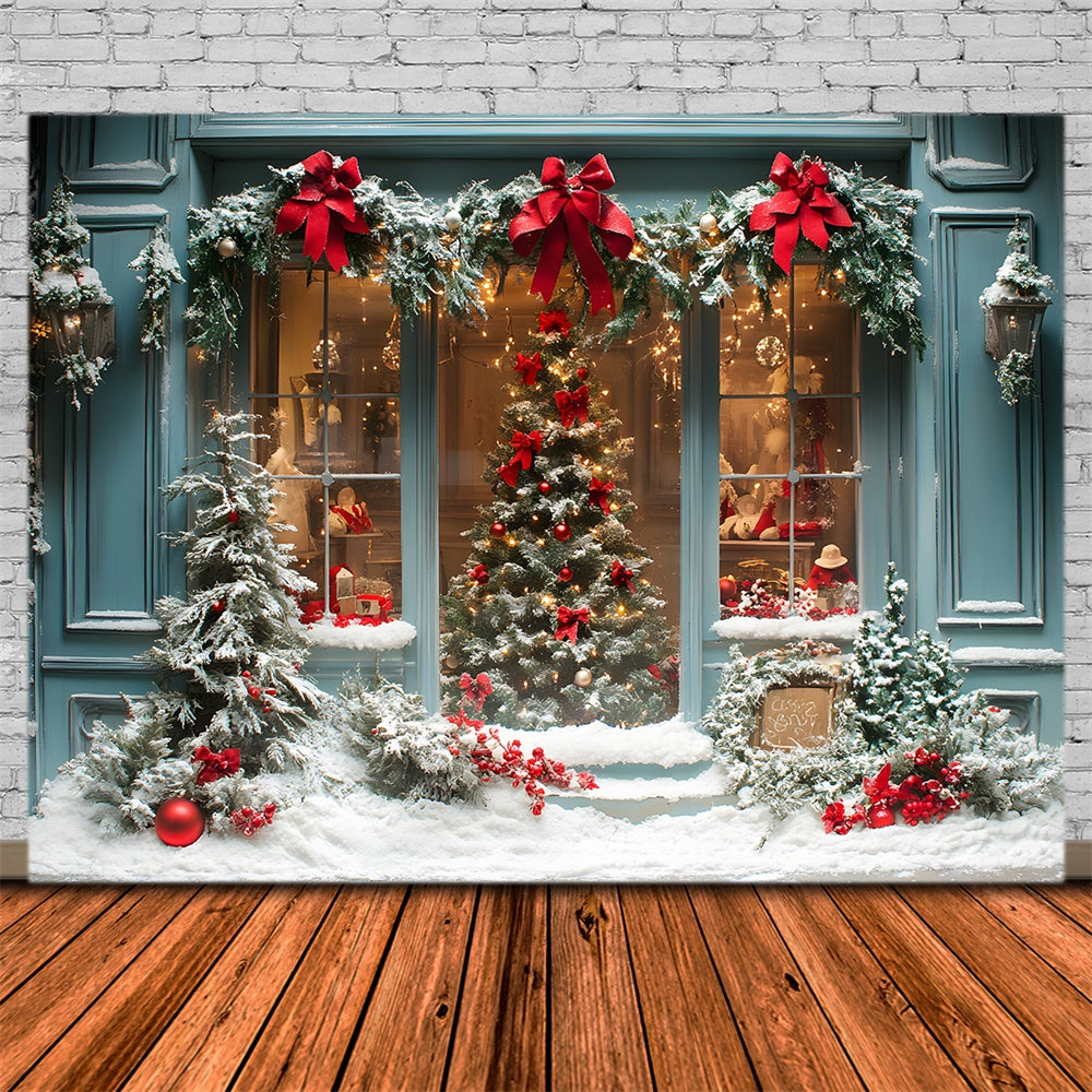 Christmas Tree Wreath Shop Window Backdrop UK RR8-57