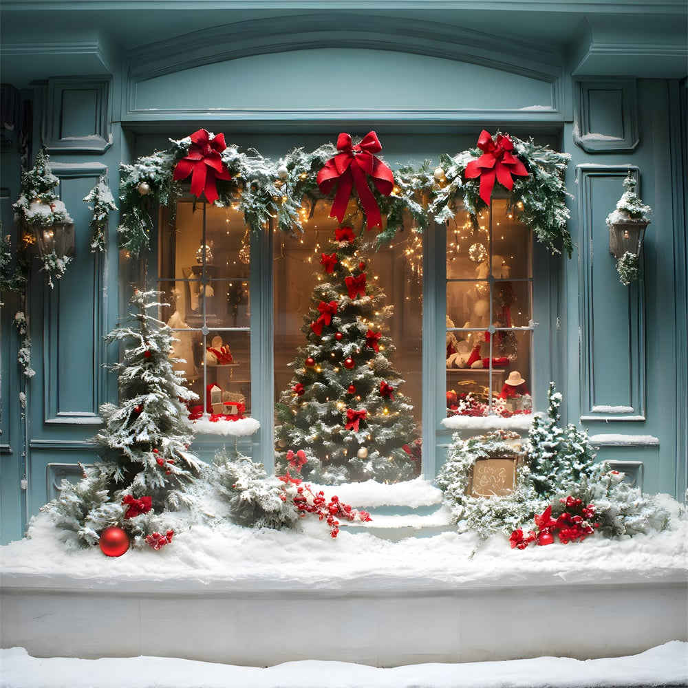 Christmas Tree Wreath Shop Window Backdrop UK RR8-57