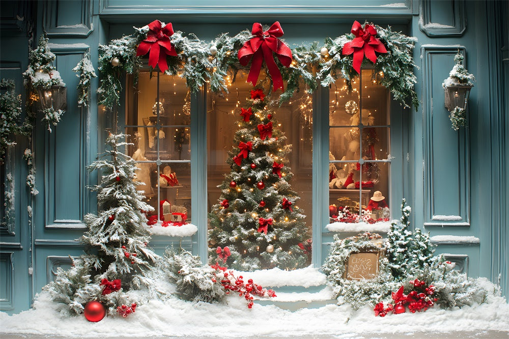 Christmas Tree Wreath Shop Window Backdrop UK RR8-57