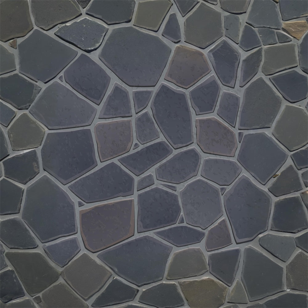 Dark Irregular Stone Fabric Floor Backdrop UK RR8-581