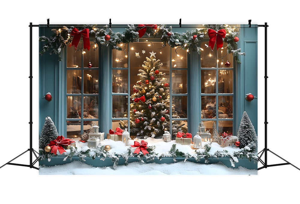 Christmas Shop Window String Lights Backdrop UK RR8-59