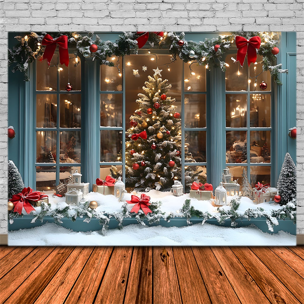 Christmas Shop Window String Lights Backdrop UK RR8-59