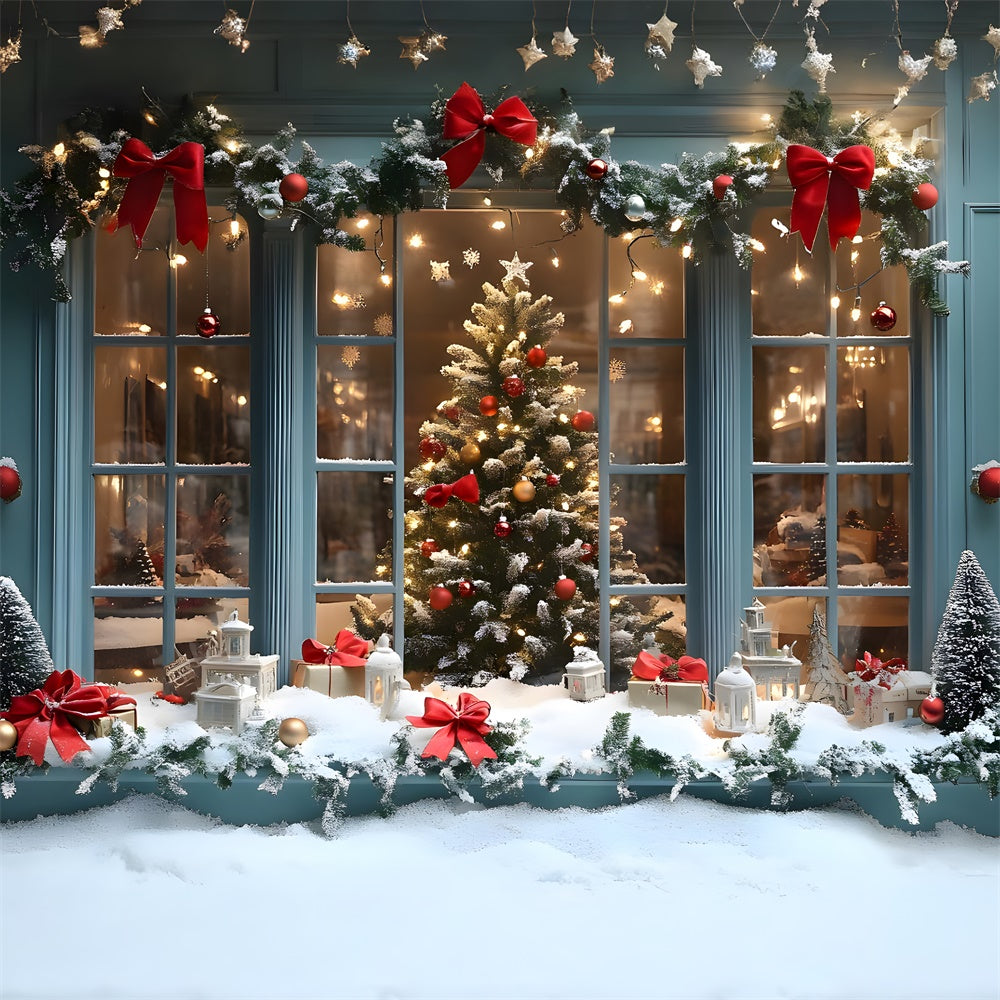 Christmas Shop Window String Lights Backdrop UK RR8-59