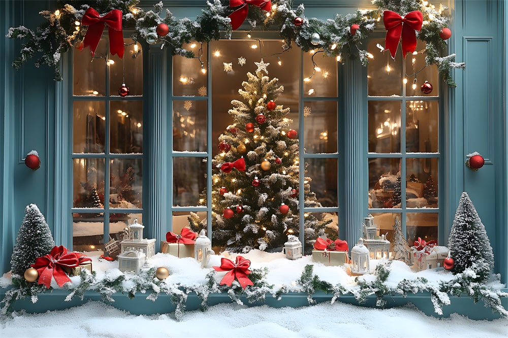 Christmas Shop Window String Lights Backdrop UK RR8-59