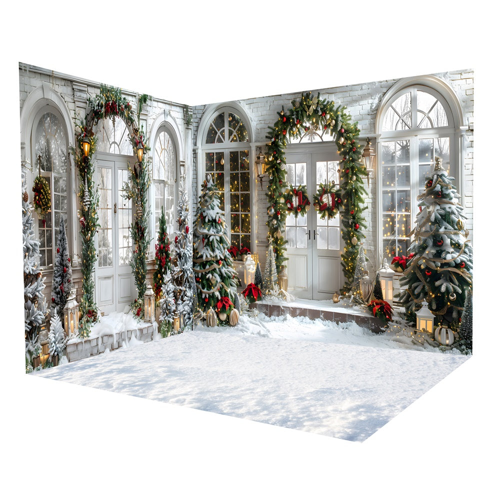 Christmas Wreaths Garlands Door Backdrop Room Set UK RR8-610