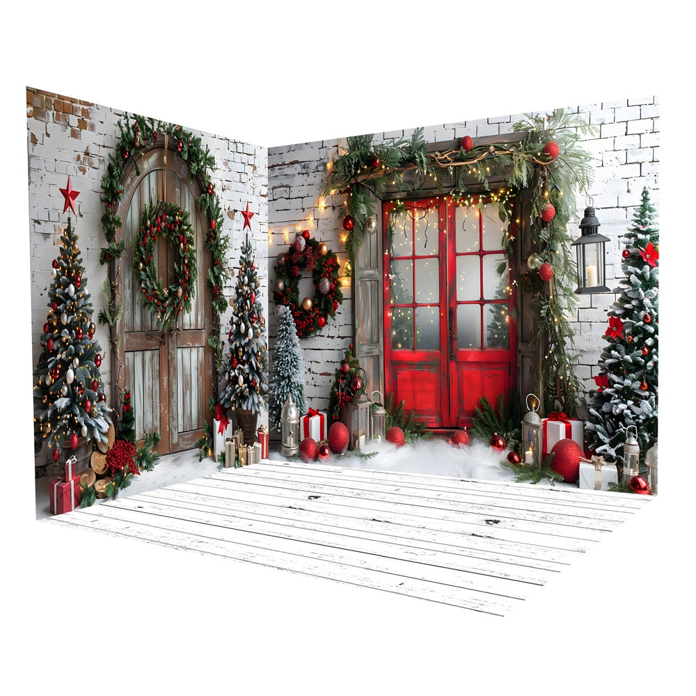 Christmas Classic Decorated Door Wall Backdrop Room Set UK RR8-611