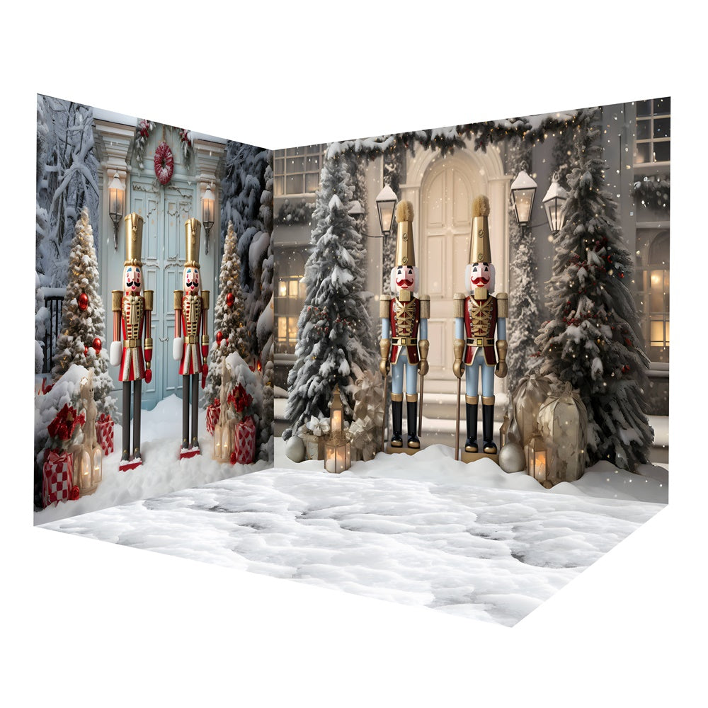 Christmas Nutcracker Snow Tress Door Backdrop Room Set UK RR8-635