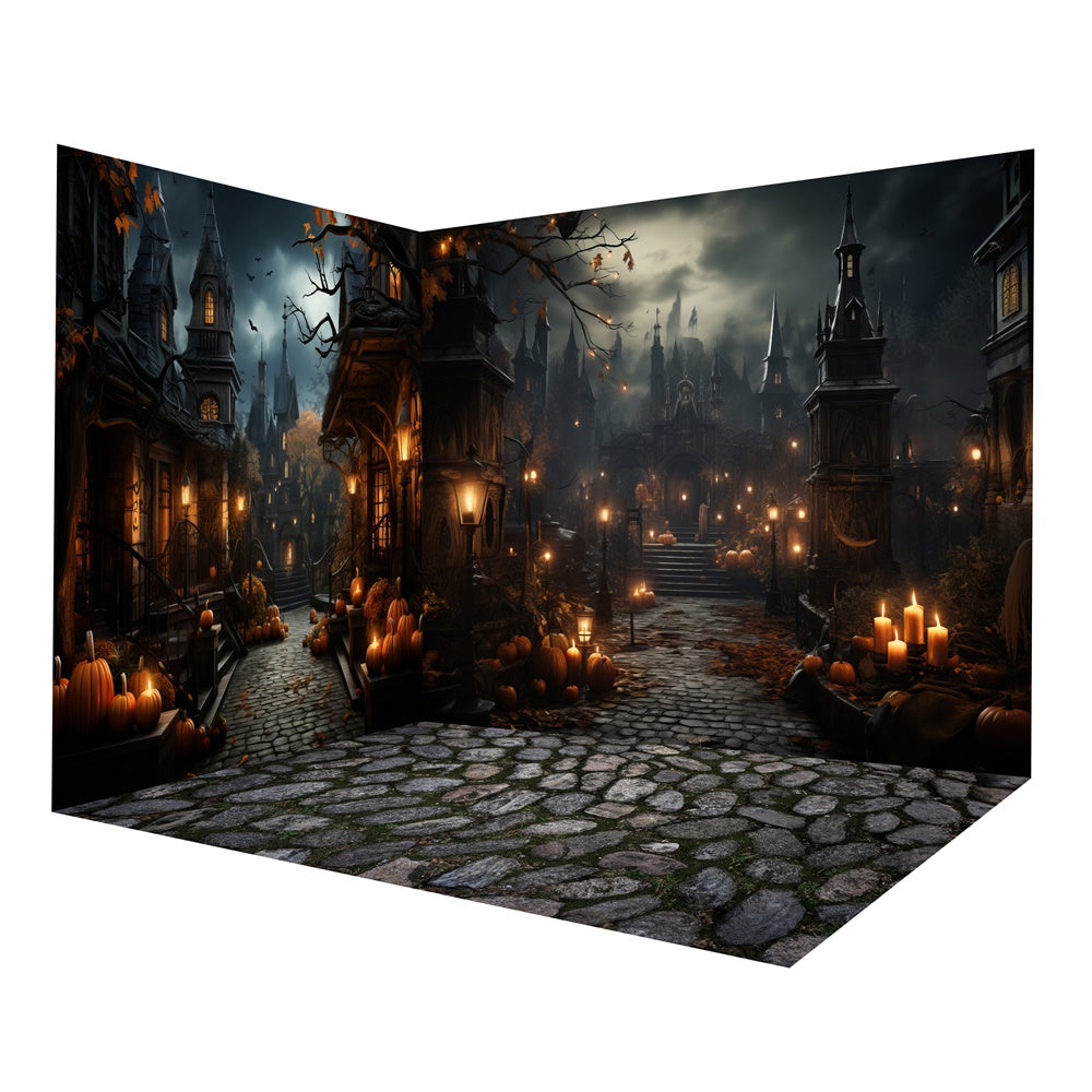 Halloween Haunted Castle Spooky Night Backdrop Room Set UK RR8-653