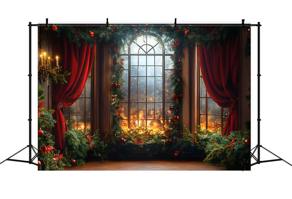 Christmas Balls Wreath Window Backdrop UK RR8-67