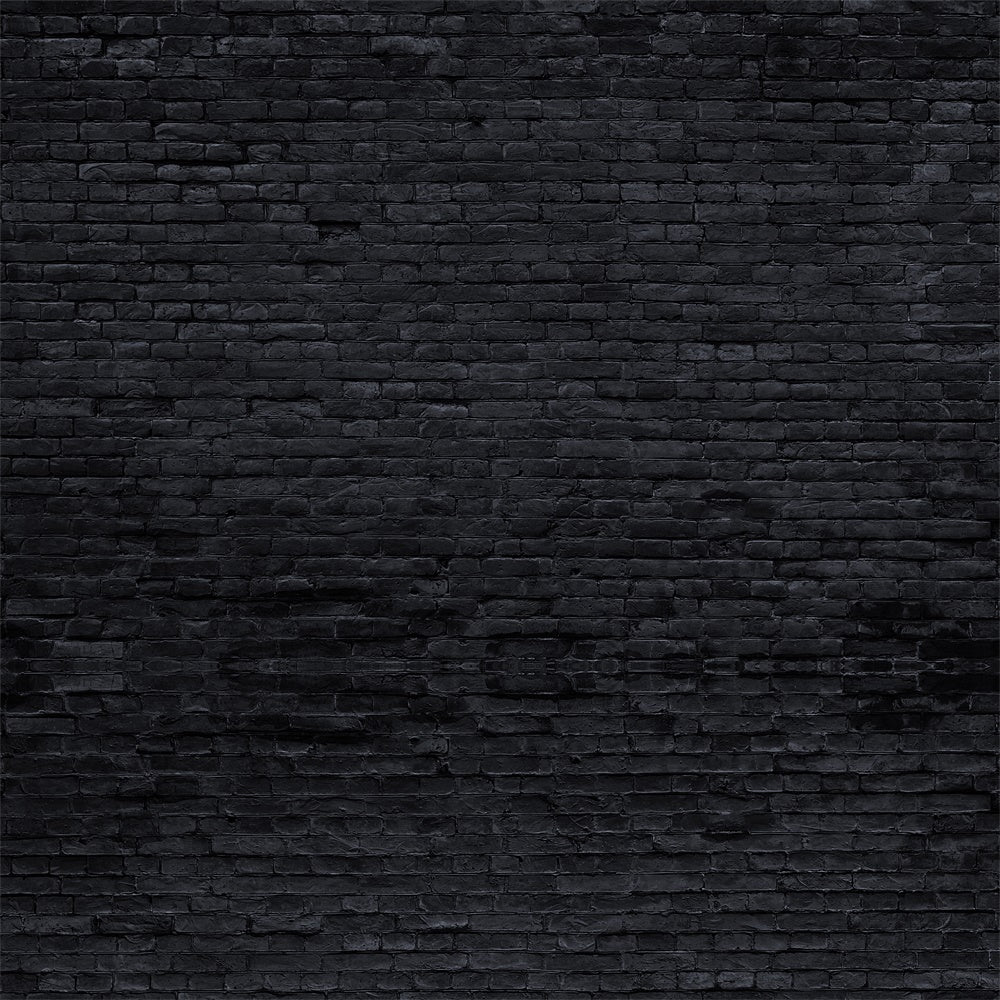 Black Brick Wall Floor Fabric Backdrop UK RR8-671