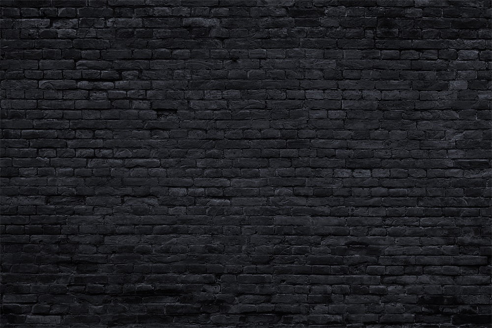 Black Brick Wall Floor Fabric Backdrop UK RR8-671