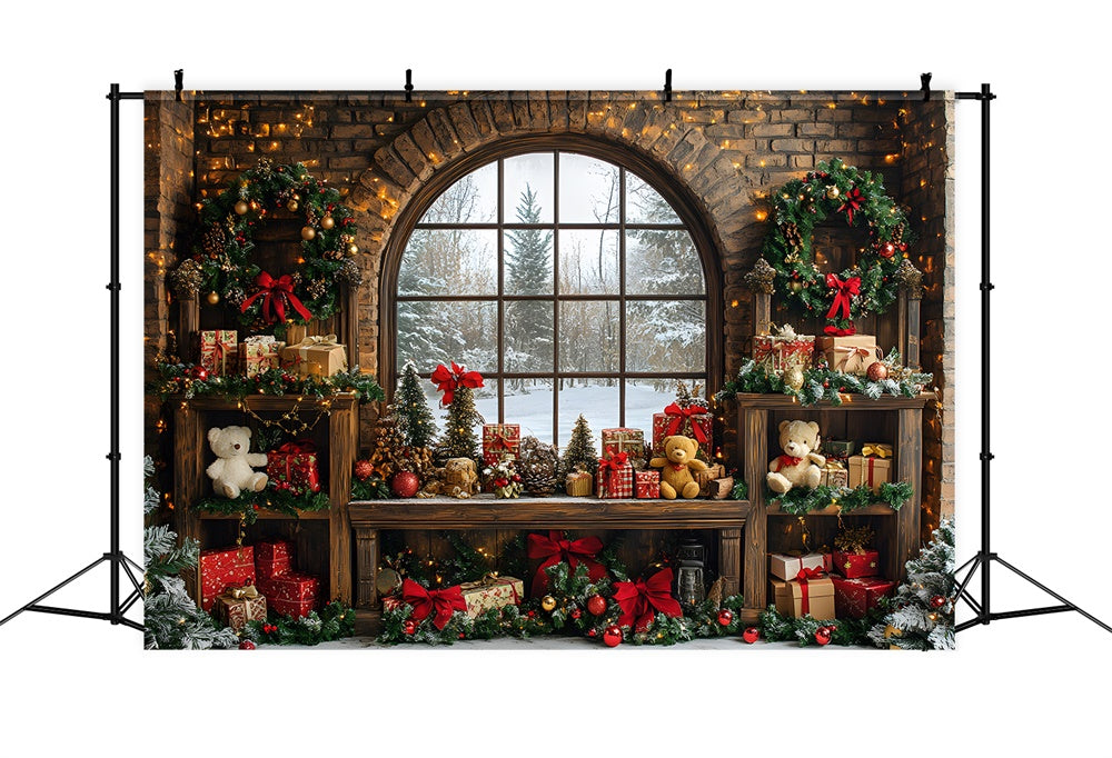 Christmas Toy Room Window View Backdrop UK RR8-68