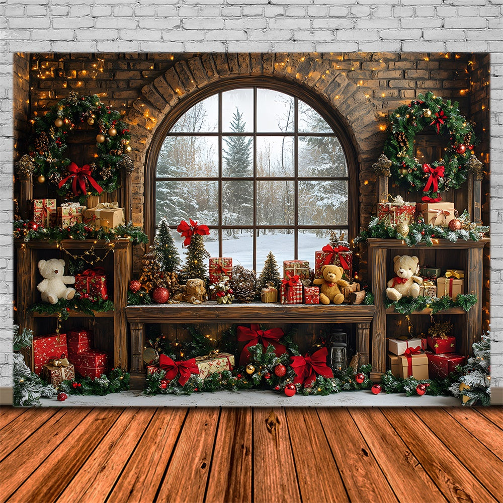 Christmas Toy Room Window View Backdrop UK RR8-68