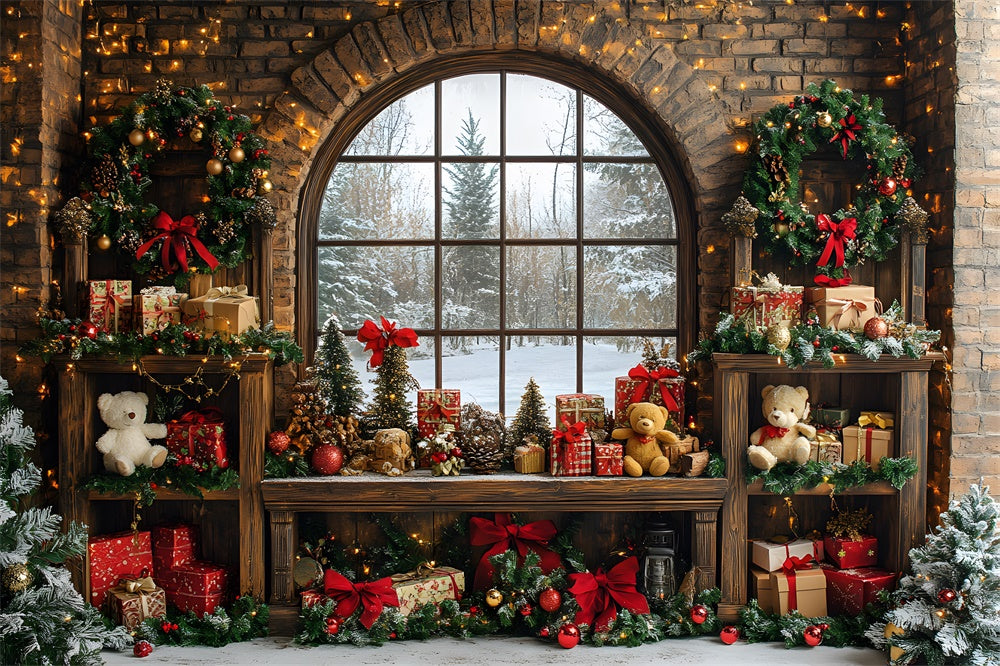 Christmas Toy Room Window View Backdrop UK RR8-68