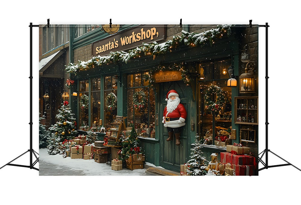 Christmas Trees Santa’s Workshop Backdrop UK RR8-85