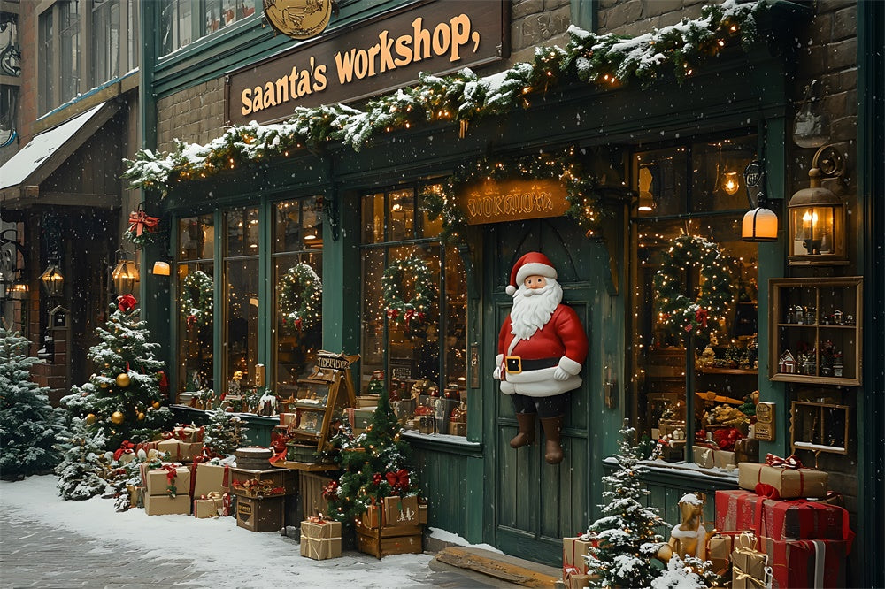 Christmas Trees Santa’s Workshop Backdrop UK RR8-85