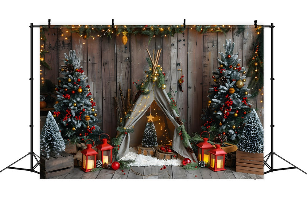 Christmas Trees Lights Tiny Tent Backdrop UK RR8-9