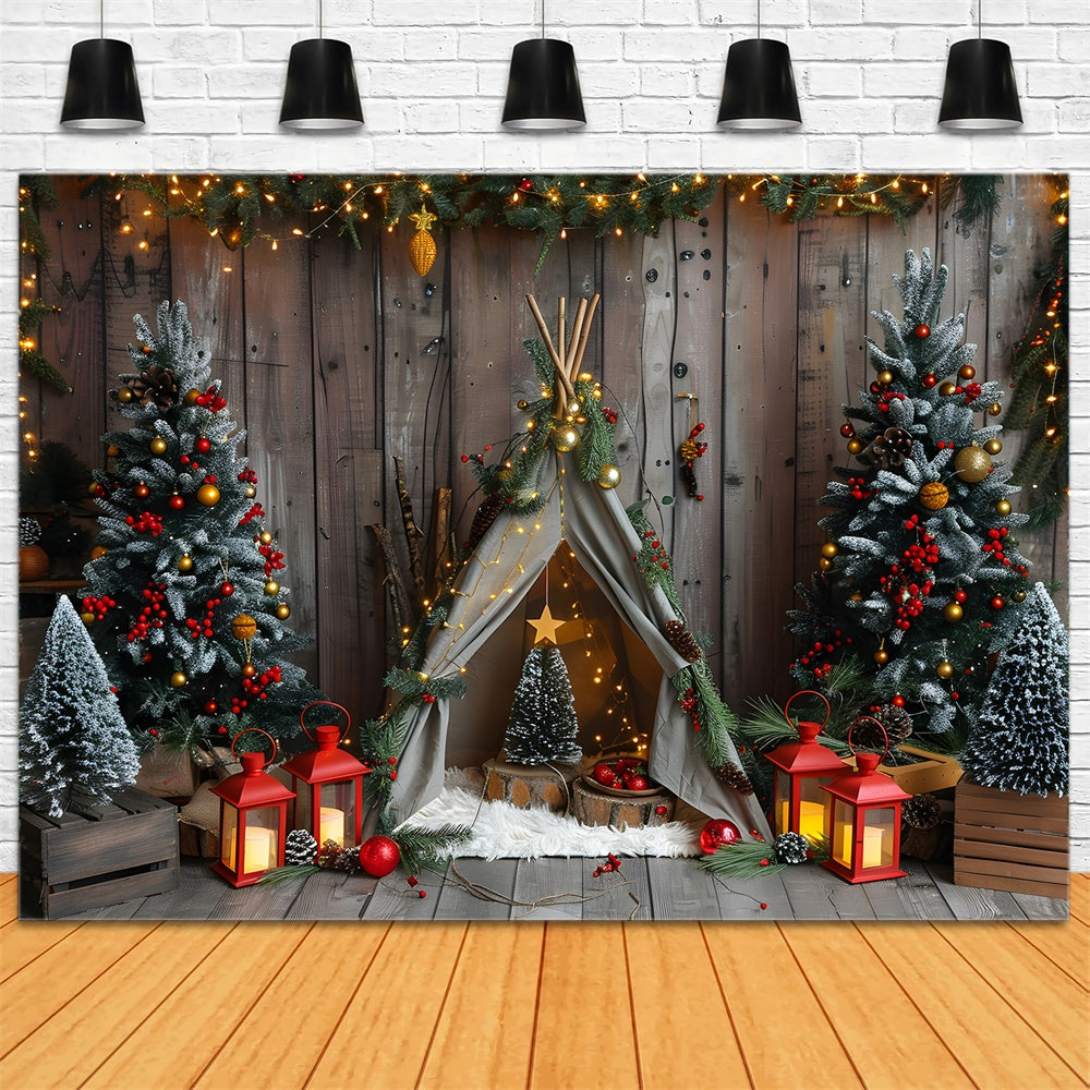 Christmas Trees Lights Tiny Tent Backdrop UK RR8-9