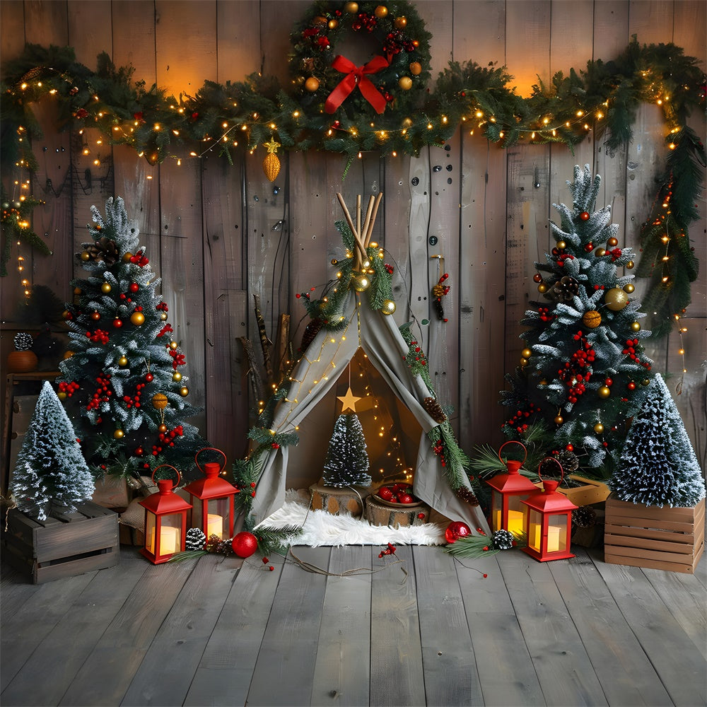 Christmas Trees Lights Tiny Tent Backdrop UK RR8-9