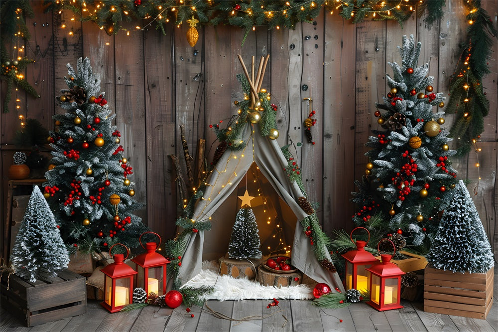 Christmas Trees Lights Tiny Tent Backdrop UK RR8-9