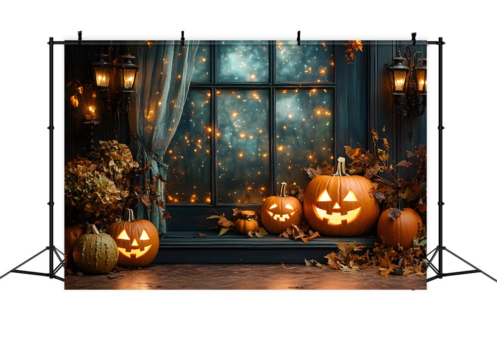 Halloween Window String Lights Pumpkin Backdrop UK RR9-101