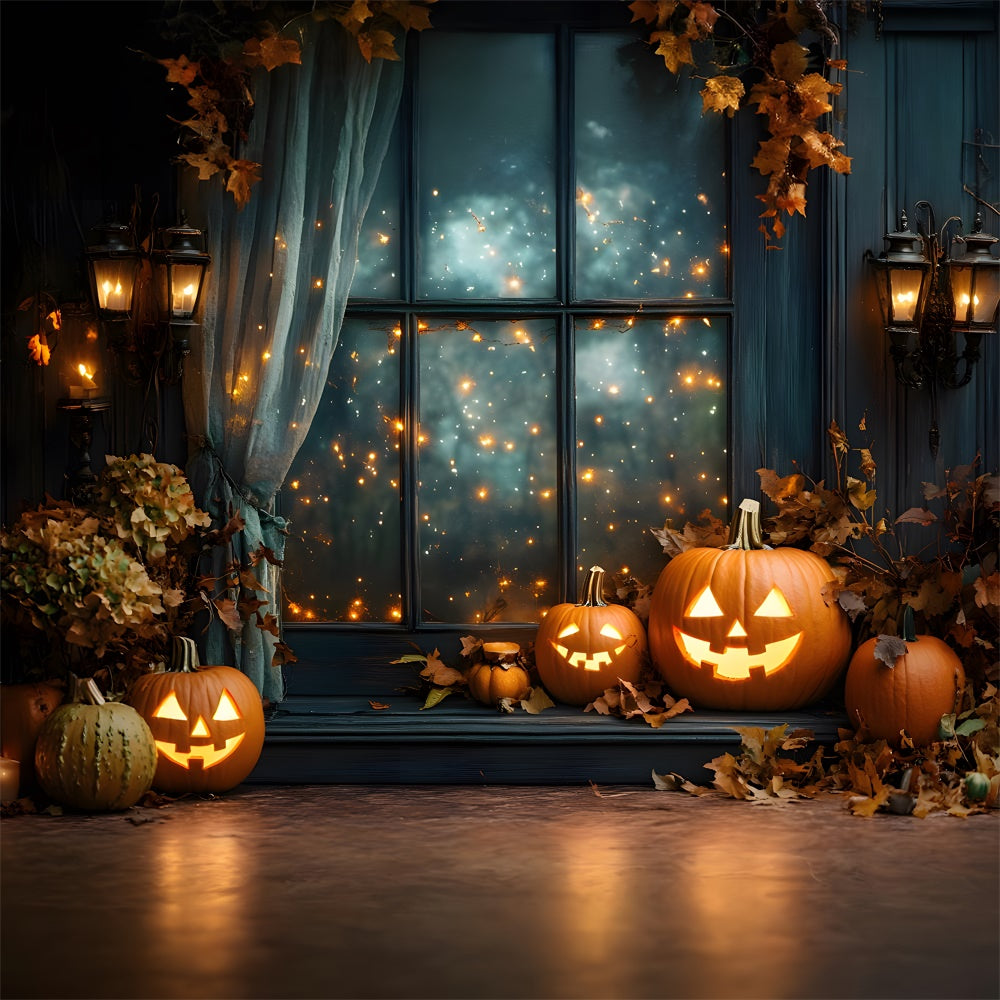 Halloween Window String Lights Pumpkin Backdrop UK RR9-101