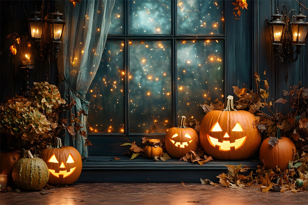 Halloween Window String Lights Pumpkin Backdrop UK RR9-101