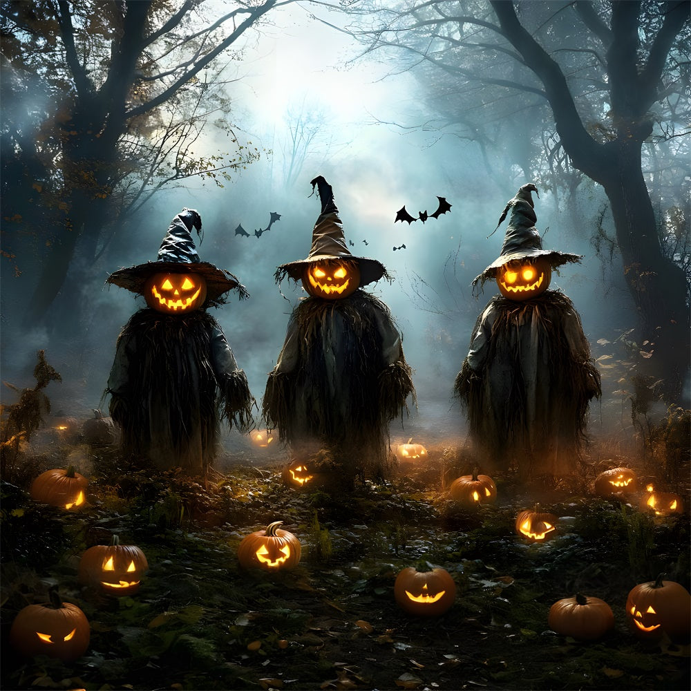 Halloween Scary Forest Pumpkin Scarecrow Backdrop UK RR9-105