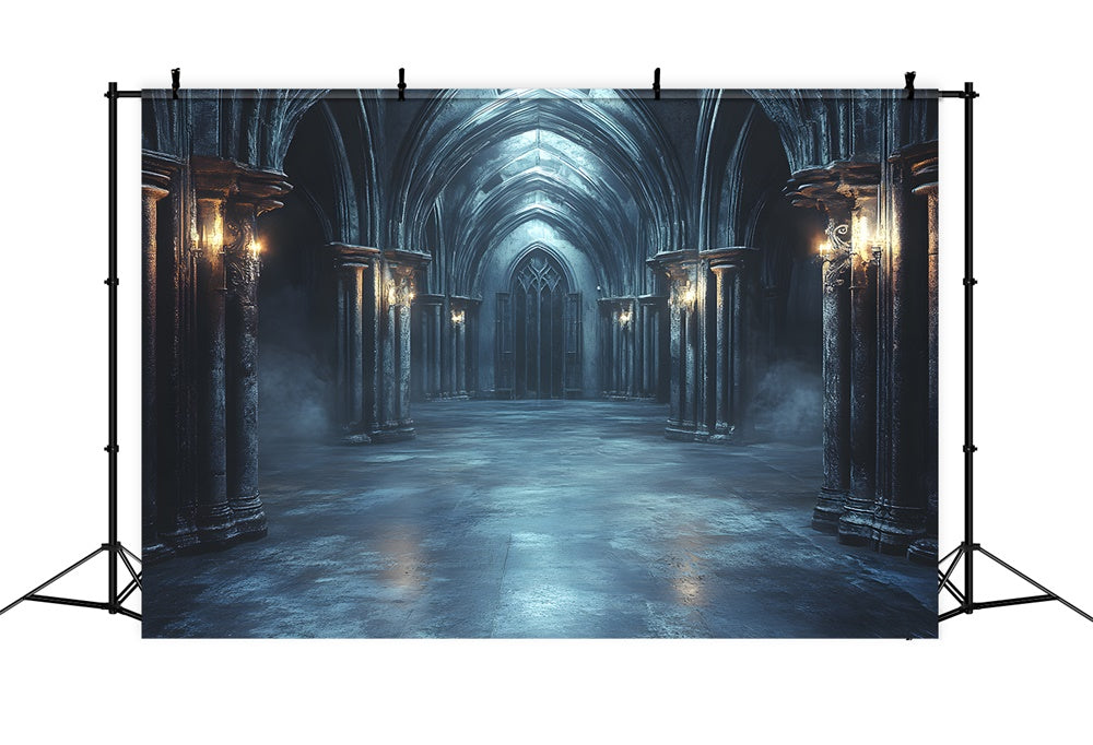 Halloween Night Scary Castle Corridor Backdrop UK RR9-107