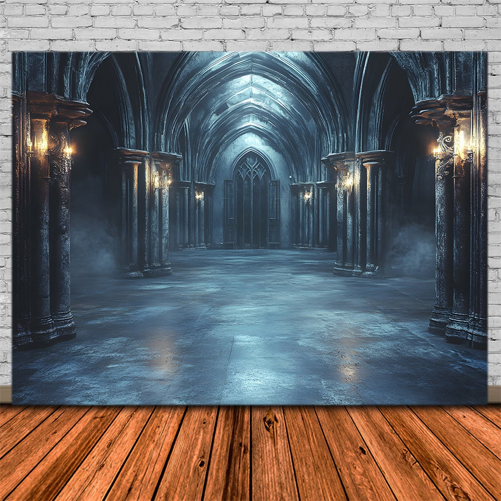 Halloween Night Scary Castle Corridor Backdrop UK RR9-107