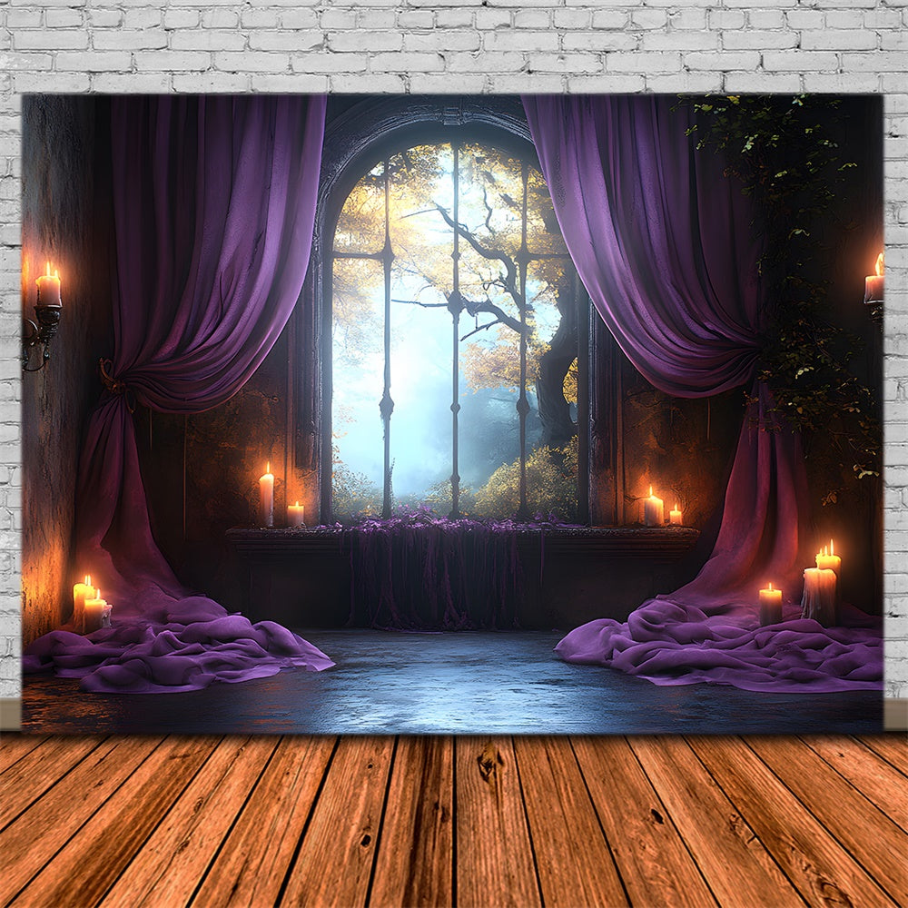 Halloween Room Window Trees View Backdrop UK RR9-112