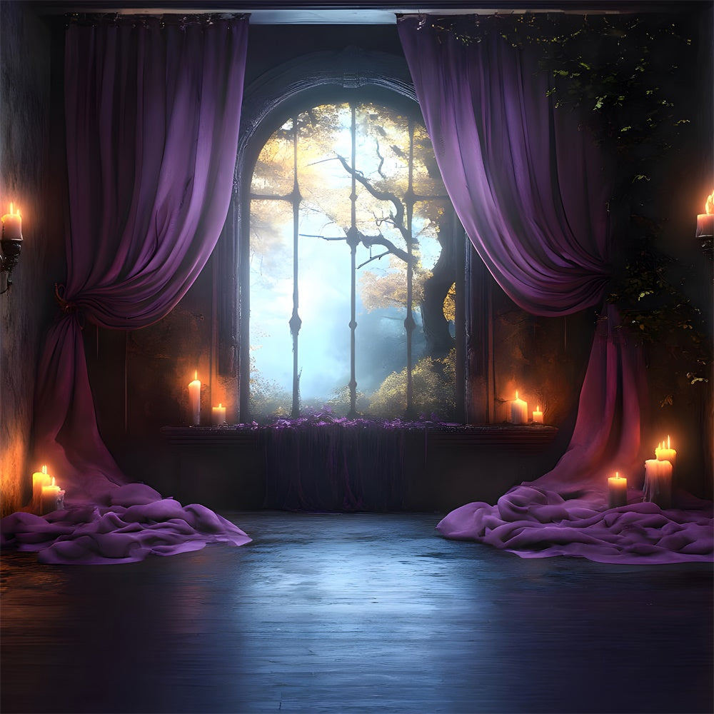 Halloween Room Window Trees View Backdrop UK RR9-112