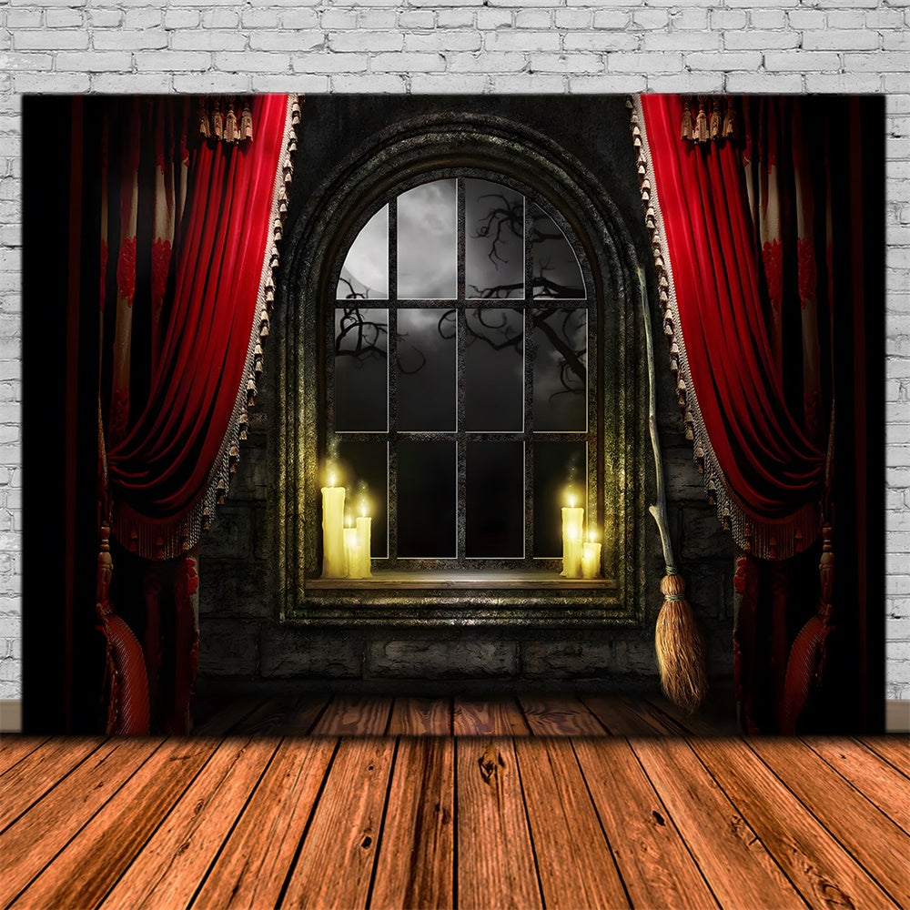 Halloween Scary Night Window Forest View Backdrop UK RR9-115