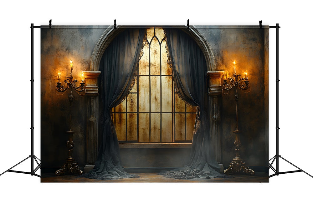 Halloween Vintage Wall Candles Window Backdrop UK RR9-118