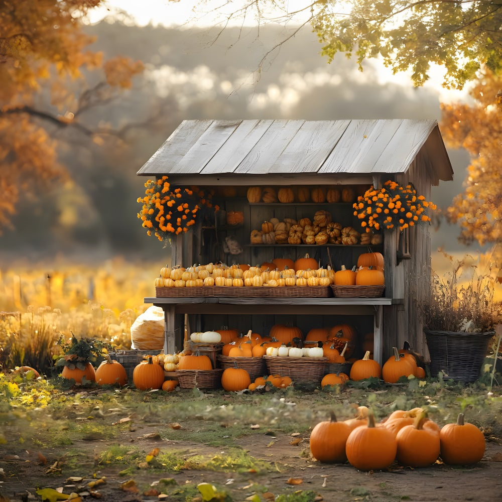 Autumn Pumpkin Harvest Wooden Display Backdrop UK RR9-12