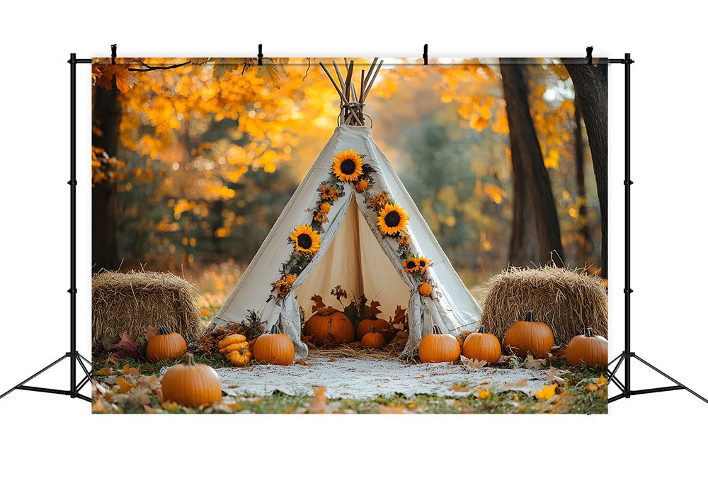 Autumn Maple Forest Tent Photography Backdrop UK RR9-21