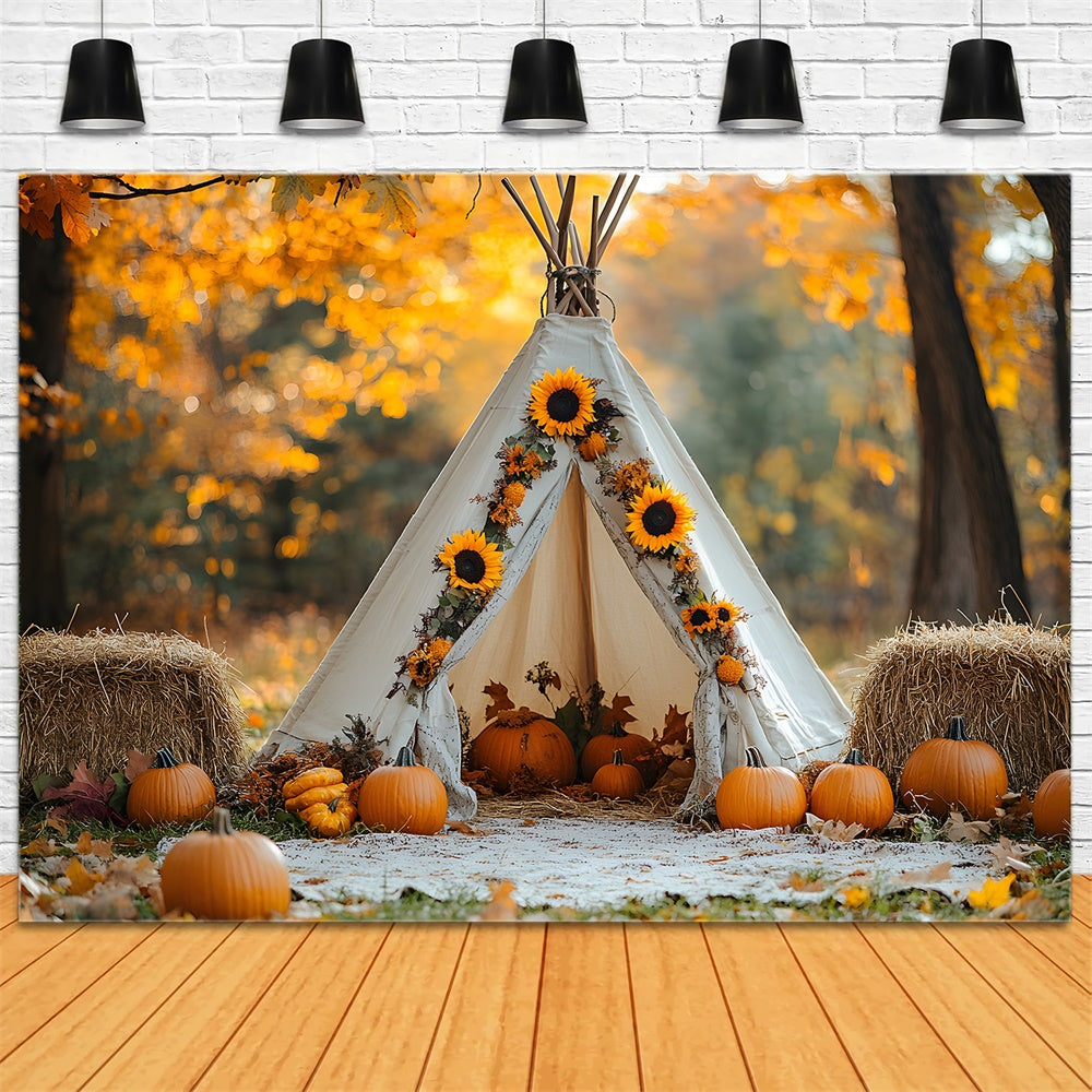 Autumn Maple Forest Tent Photography Backdrop UK RR9-21