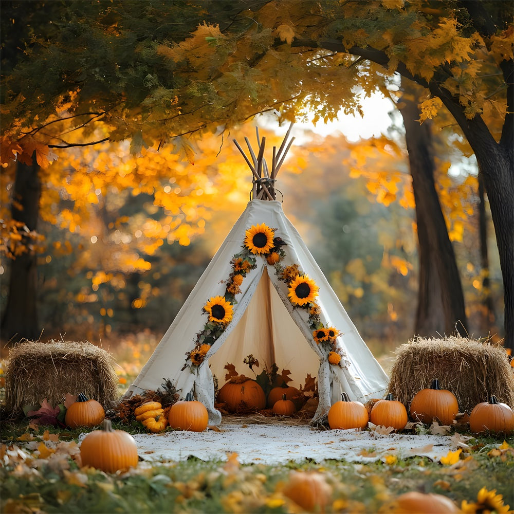 Autumn Maple Forest Tent Photography Backdrop UK RR9-21