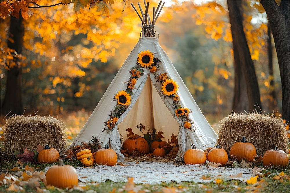 Autumn Maple Forest Tent Photography Backdrop UK RR9-21