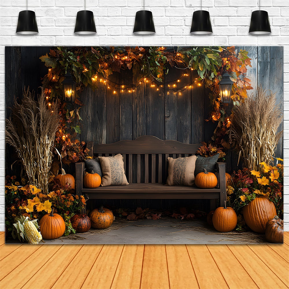 Autumn Wood Wall Sofa Dried Leaves Backdrop UK RR9-3