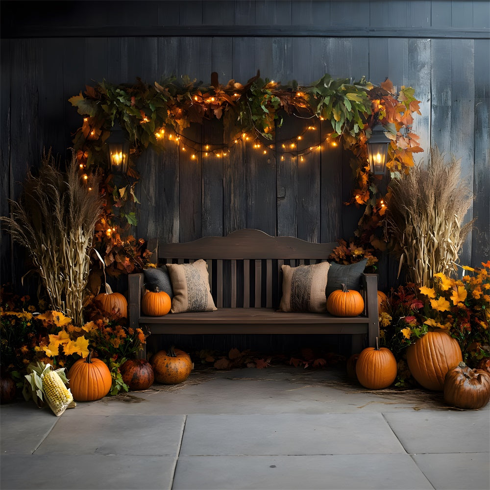 Autumn Wood Wall Sofa Dried Leaves Backdrop UK RR9-3